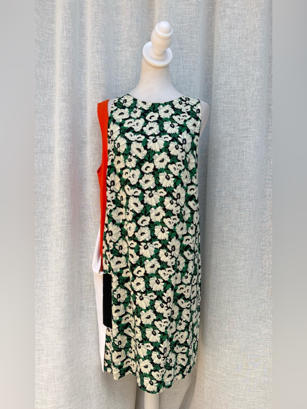 Stella McCarty green white orange floral shift dress